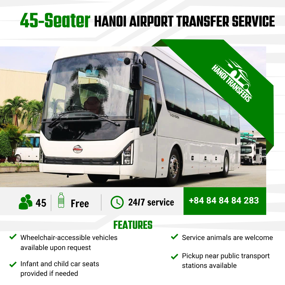 45-Seater Transfer From Hanoi Airport To City Service